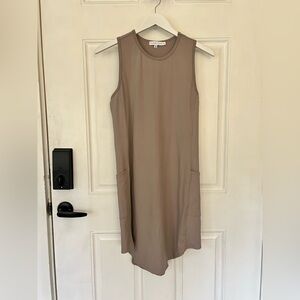 Sincerely Jules Taupe Sleeveless Mini Dress